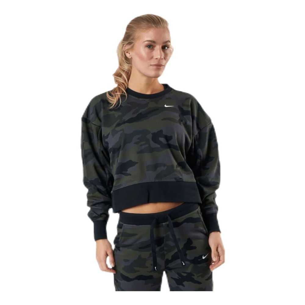 Nike Women's Cropped Oversized Camo Crewneck Sweater - Large